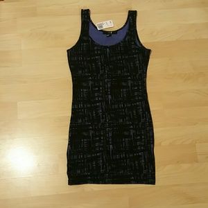 (NEW) Forever 21 Purple Black Stretch Mini Dress